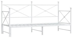 Daybed with Trundle without Mattress White 80x200 cm acél