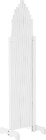 Rácsos térelválasztó panel, fehér/fa, 250 cm, KEJLY