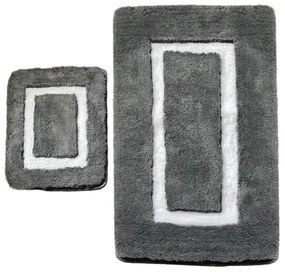 Fürdőszobaszőnyeg Szett (2 db) Quadrato Frame - Antracit