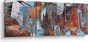 Kép - felhőkarcolók (órával) (90x30 cm)