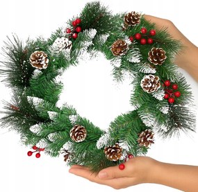 Karácsonyi Koszorú Ajtódísz Dekorációs Koszorú Prémium 50CM