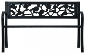 Fekete acél kerti pad 125 cm