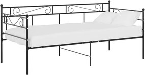vidaXL fekete fém kanapéágykeret 90 x 200 cm