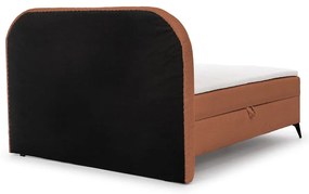 Narancssárga ágyneműtartós boxspring ágy 140x200 cm Ornes – Ropez