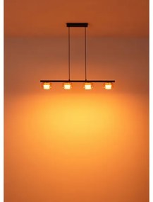 Globo 16055-4HG - LED Csillár zsinóron HIGGINS 4xGX53/6W/230V füstös/barna