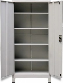 szürke 2 ajtós acél irodai szekrény 90 x 40 x 180 cm