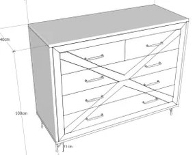 COMFORT komód 100x80 cm barna/fekete
