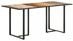 tömör újrahasznosított fa étkezőasztal 160 cm