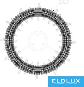 ELDLUX ELDAMARILL kristályüveg függeszték D800 112W CCT
