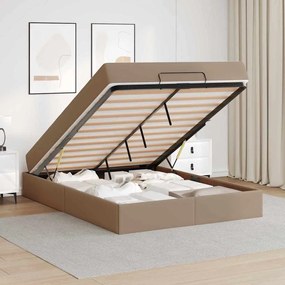 Ágykeret matracmal Cappuccino 160 x 200 cm Műbőr