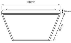 LED Fürdőszobai mennyezeti lámpa DABAR LED/17W/230V 4000K 33x33 cm IP44