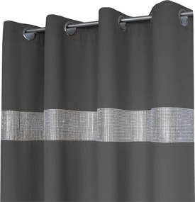 Függöny Kész Panama Strasszos Függöny 145x250 Sötétszürke