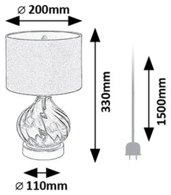 Rabalux 74034 - Asztali lámpa PIRELO 1xE14/25W/230V füstös