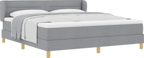 vidaXL Boxrugós ágy matracmal Világosszürke 180 x 200 cm szövet