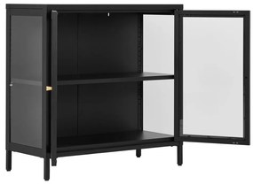 Dalby vitrines komód, 2 ajtó, acél, fekete 80x35x80 cm