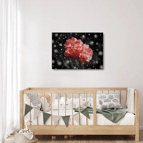 Rózsaszín virág képe (üvegen) (70x50 cm)