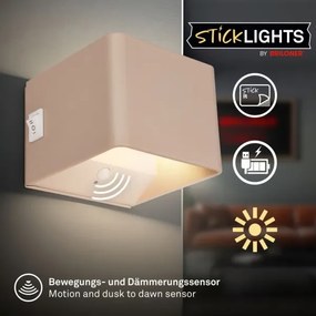 Briloner 3879011 - BORRA újratölthető fali LED-lámpa érzékelővel LED/1,5W/5V 3600 mAh bézs