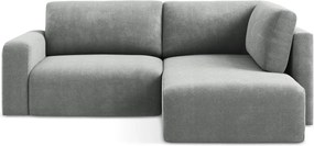Szürke zsenília kinyitható-tárolóhelyes sarokkanapé (jobb oldali-L alakú) Kona – Makamii