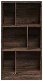 barna tölgy színű szerelt fa könyvszekrény 57x28,5x107,5 cm