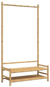 bambusz ruhaállvány polcokkal 103 x 40 x 183 cm