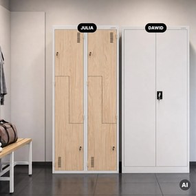 L alakú öltözőszekrény, szürke, sonoma tölgy, 800x1850x450 mm: JULIA Eco Design