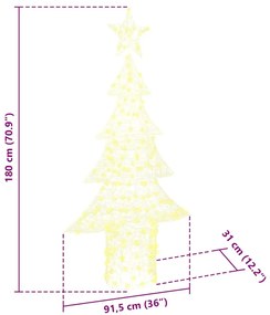 Karácsonyfa 240 LED-del Meleg fehér 180 cm Akril