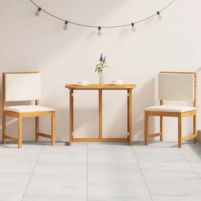 3 részes kertbistro szett párnákkal, tömör akác fából