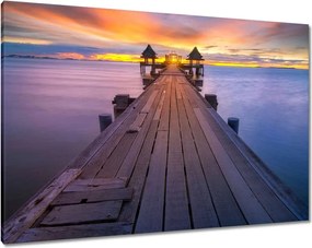 Vászonkép 100x70 Híd naplementekor