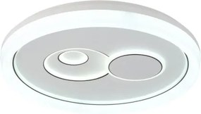 Globo 48470 Mennyezeti lámpa, matt fehér fém, fehér műanyag, fehér akril, fekete műanyag, több fokozat fali kapcsolóval, memória funkció, ø: 490mm, M: 70mm, tartozék: LED 36W 230V, 4090lm forrás, 2686lm kimenet, CCT 2700/4000/6000K