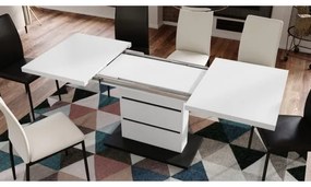 Kinyitható PAOLO étkezőasztal fehér/fekete