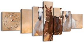 Gario Órás falikép Vágtázó lovak - 7 részes Méret: 160 x 70 cm