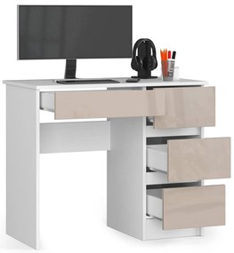 PC asztal Benicio II (fehér + fényes cappuccino) (J). Akció -18%. 1069914