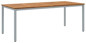 Kertasztal 200x90x75 cm Tömör Akácfa és Fém