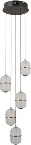 Italux Alani PND-34375-5-BK Függőlámpa 5x28W/LED 3000K 2184lm IP20