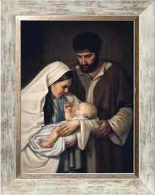 Szent Család Szakrális Kép Fehér Díszkeretben 30X40