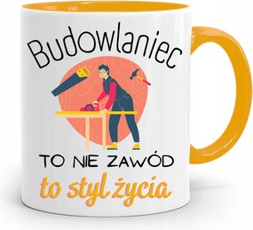 Sárga Építőipari Bögre Barkácsoló Ajándék fényképes nyomtatással