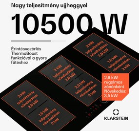 Klarstein Delicatessa 90 Full Flex beépített indukciós főzőlap 6 zóna 10 500 W önellátó