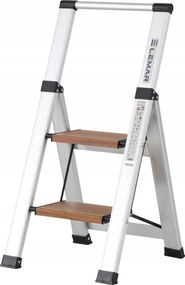 Háztartási létra 2 lépcsős alumínium összecsukható Slim Space Lemar 030302