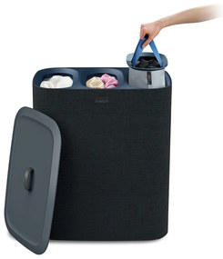 Antracitszürke textil szennyeskosár 3x30 l Tota Trio – Joseph Joseph