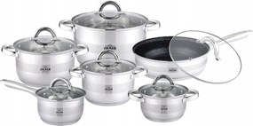 Acél edénykészlet Indukciós Gáz 12 El. Zilner Edény Szett