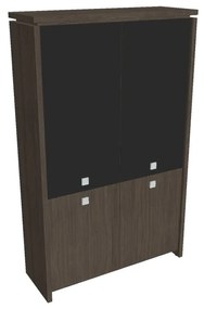 Verno magas szekrény 128 x 46 x 210 cm, kombinált ajtó, antracit tölgy / fekete