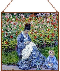 Monet - Camille Monet és egy gyermek üvegkép, falikép