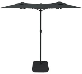 antracitszürke dupla tetős LED-es napernyő 316x240 cm