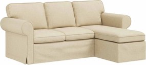 vidaXL Kanapé Krém 215 x 138 x 80 cm szövet