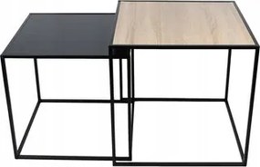 Dohányzóasztal Smukee szögletes 50 x 50 x 50cm fekete, barna árnyalatok