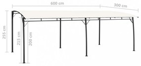 krémszínű kerti napellenző 6 x 3 x 2,55 m