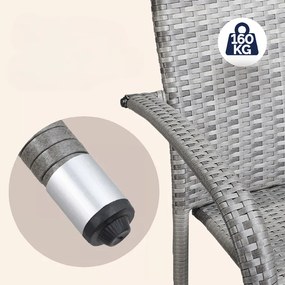 Deuba Comfort rattan székek 4 db - szürke