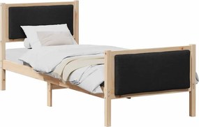 vidaXL Ágykeret fejtámlával Fekete 80 x 200 cm szövet