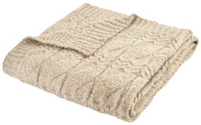 Bézs kötött takaró 150x200 cm Cable Knit – Bianca