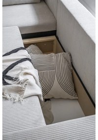 Fehér kordbársony kinyitható sarokkanapé (variálható) Brave Dave – Miuform